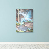 Blue Ember Fantasy Fairy Art Wrapped Canvas Leinwanddruck (Insitu (Holzboden))