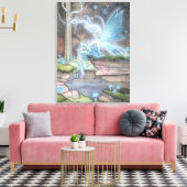 Blue Ember Fantasy Fairy Art Wrapped Canvas Leinwanddruck (Insitu (Wohnzimmer))