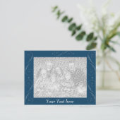 Blue Embossed Postkarte (Stehend Vorderseite)