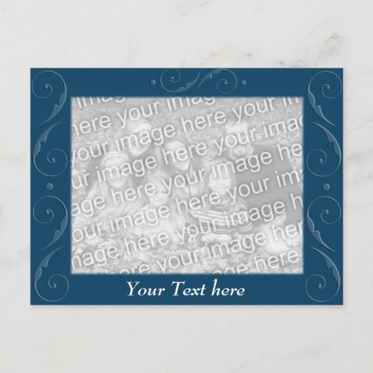Blue Embossed Postkarte (Vorderseite)