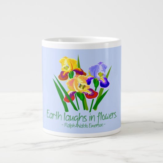 Blue Emerson Quote Jumbo-Tasse (Vorderseite)