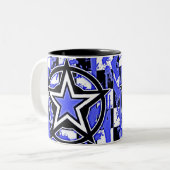 Blue Emo Star Coffee Tasse (Vorderseite Links)