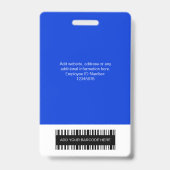 Blue Employee Foto ID Card, Bar Code, Logo, Name Ausweis (Rückseite)
