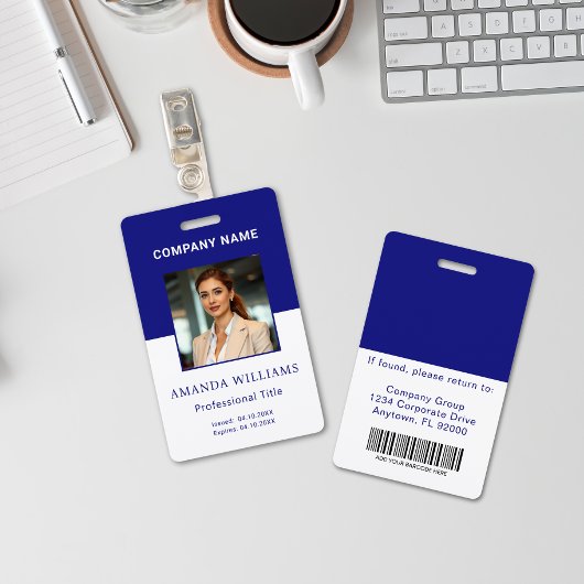 Blue Employee Foto ID Company Security Abzeichen Ausweis