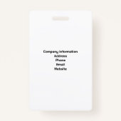 Blue Employee Foto Security Abzeichen - Vertikal Ausweis (Rückseite)