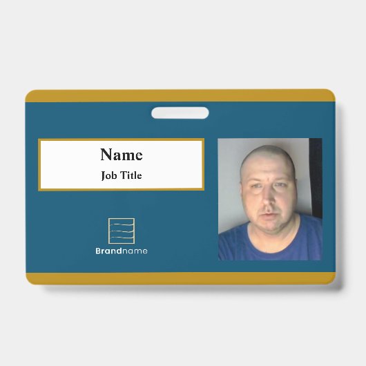 Blue Employee ID Abzeichen Ausweis (Vorderseite)