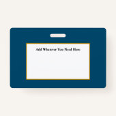 Blue Employee ID Abzeichen Ausweis (Rückseite)