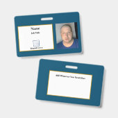 Blue Employee ID Abzeichen Ausweis (Vorder- & Rückseite)