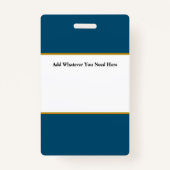 Blue Employee ID Abzeichen Ausweis (Rückseite)