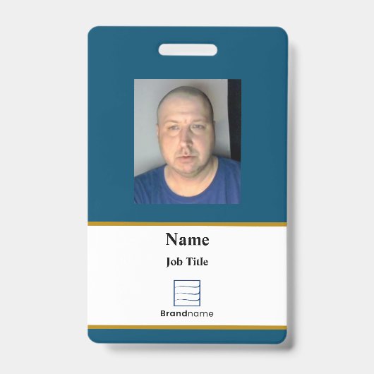Blue Employee ID Abzeichen Ausweis (Vorderseite)