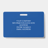 Blue Employee Name Abzeichen mit Logo und QR-Code Ausweis (Rückseite)