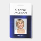 Blue Employee - Name Foto Corporate Metallic Ausweis (Vorderseite)