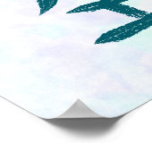 Blue Empty, Sky Kanji Japanese Calligraphy Poster (Ecke)