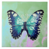Blue Enamel Butterfly Fliese (Vorderseite)