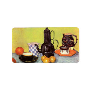 Blue Enamel Coffeepot von Vincent van Gogh Adressaufkleber