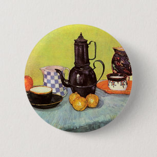 Blue Enamel Coffeepot von Vincent van Gogh Button