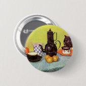 Blue Enamel Coffeepot von Vincent van Gogh Button (Vorne & Hinten)