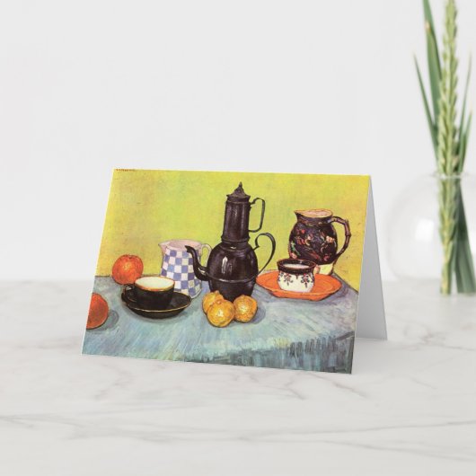 Blue Enamel Coffeepot von Vincent van Gogh Karte (Vorderseite)