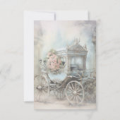 Blue Enchanted Carriage Fairytale Wedding QR Code RSVP Karte (Rückseite)