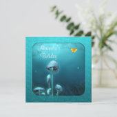 Blue Enchanted Fantasy Garden & Frame Event Einladung (Stehend Vorderseite)