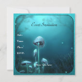 Blue Enchanted Fantasy Garden & Frame Event Einladung (Rückseite)