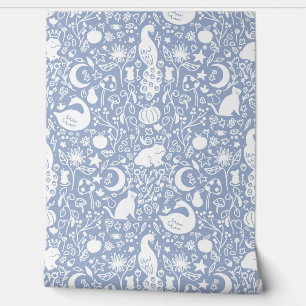 Blue Enchanted Magic Garden Messe Wallpaper Tapete