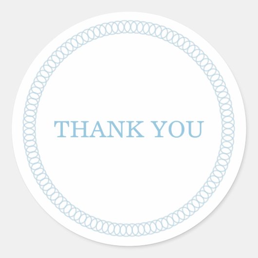 Blue Encirclated Round Danke Stickers (Vorderseite)