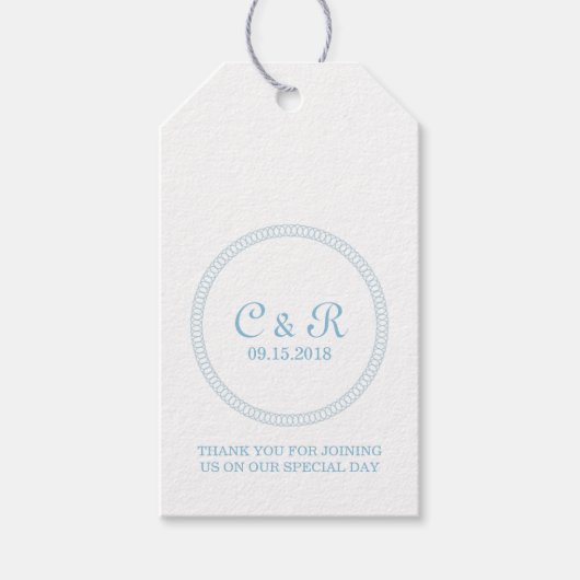 Blue Encirclated Round-Gift-Tags Geschenkanhänger (Vorderseite)
