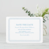 Blue Encirclated Rounded Save the Date einladen Einladung (Stehend Vorderseite)