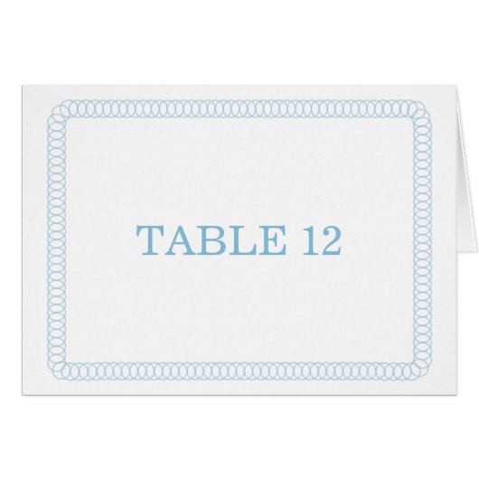 Blue Encirclated Rounded Tischnummer Card (Vorderseite (Horizontal))