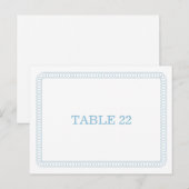 Blue Encirclated Rounded Tischnummer Postkarte (Vorne/Hinten)