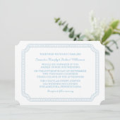 Blue Encirclated Ticket Wedding Einladung (Stehend Vorderseite)