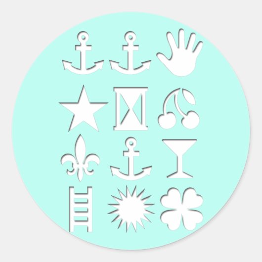 Blue Encoded Message Friendship Roun St Runder Aufkleber (Vorderseite)