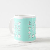 Blue Encoded Message Friendship Tasse (Vorderseite Links)