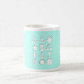 Blue Encoded Message Friendship Tasse (Mittel)