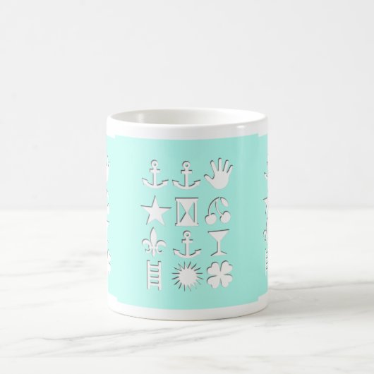 Blue Encoded Message Friendship Tasse (Mittel)