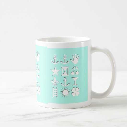 Blue Encoded Message Friendship Tasse (Rechts)