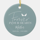 Blue Engel Flügel Weihnachtsbaum Keramik Ornament (Vorne)