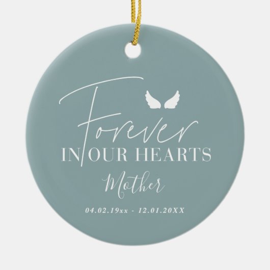 Blue Engel Flügel Weihnachtsbaum Keramik Ornament (Vorne)