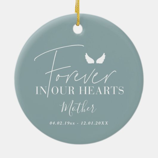 Blue Engel Flügel Weihnachtsbaum Keramik Ornament (Hinten)