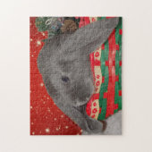 Blue English Lop Bunny Rabbit Weihnachten Puzzle (Vertikal)