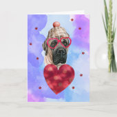 Blue English Mastiff Valentine's Day Gift Dog Karte (Vorderseite)