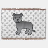 Blue English Staffordshire Bull Terrier Dog Decke (Vorderseite)