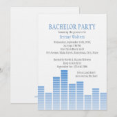 Blue Equalizer Einladung (Vorne/Hinten)