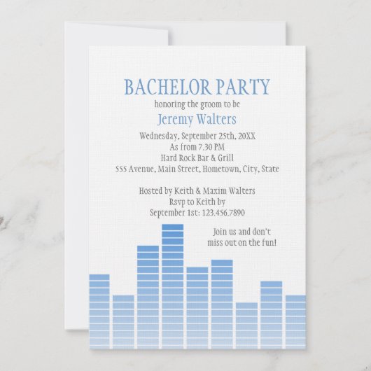 Blue Equalizer Einladung (Vorderseite)