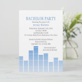 Blue Equalizer Einladung (Stehend Vorderseite)