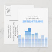 Blue Equalizer Einladungspostkarte (Vorne/Hinten)