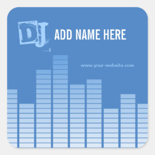 Blue Equalizer Quadratischer Aufkleber