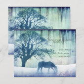 Blue Equestrian Wedding RSVP Karte (Vorne/Hinten)
