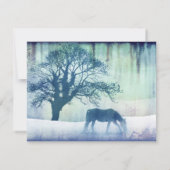 Blue Equestrian Wedding RSVP Karte (Rückseite)